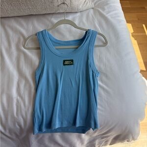 DAILY DRILLS BABY BLUE LOGO TANK TOP